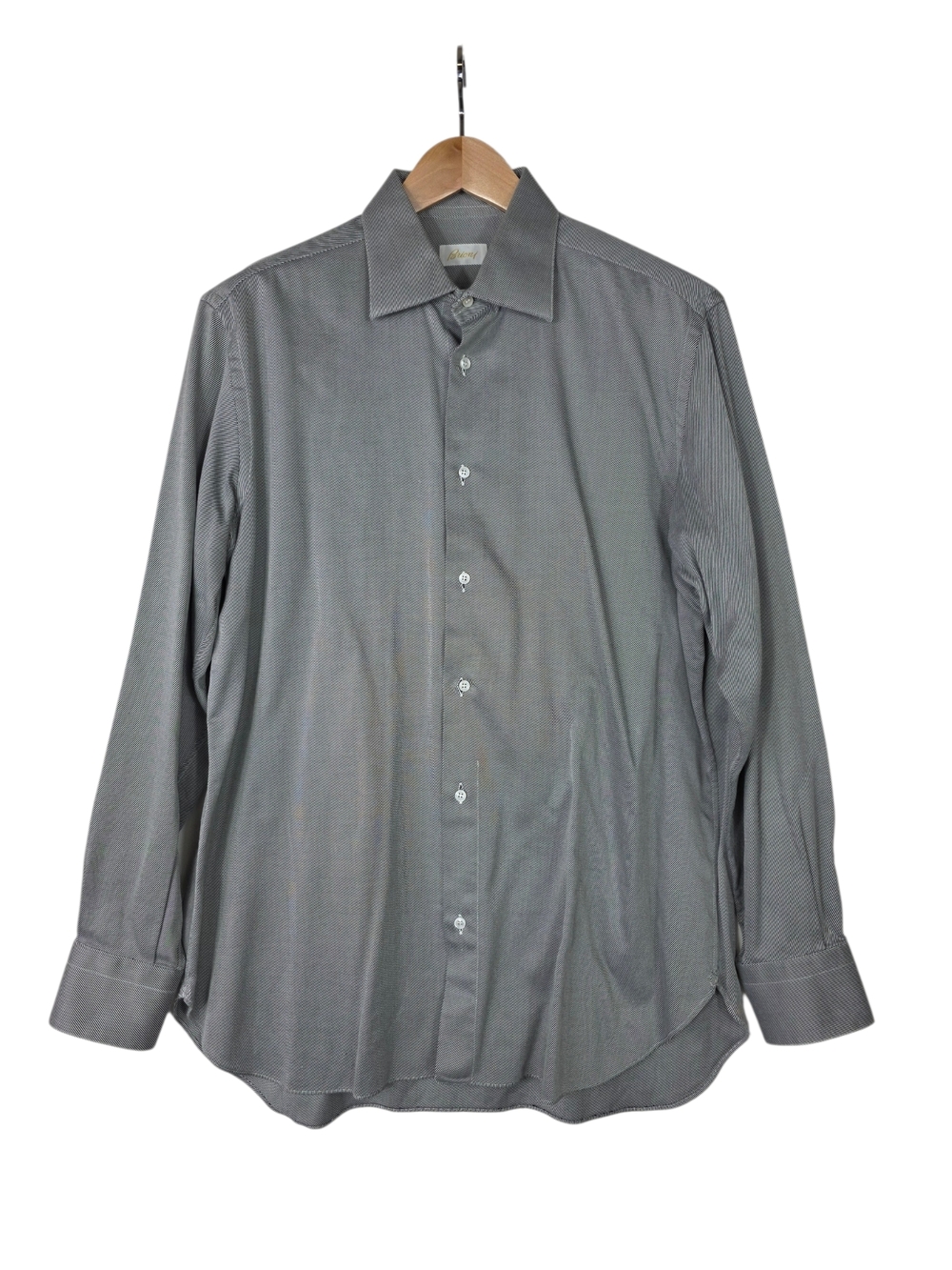 Brioni Stripe Light Gray button down shirt